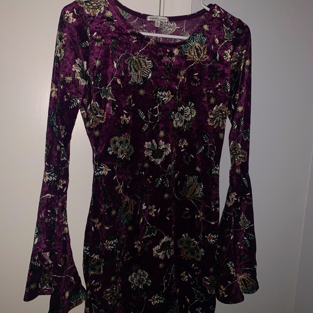 Purple velvet dress